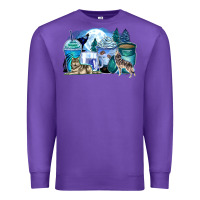 Purple wolf coffee cups Premium Sweatshirt - Zillion Design Studio