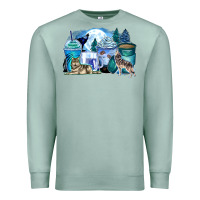 Seafoam wolf coffee cups Premium Sweatshirt - Zillion Design Studio