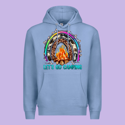 Let's Go Camping Rainbow Premium Hoodie Designed By Jahusdesignshop
