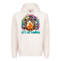 Pale Pink let's go camping rainbow Premium Hoodie - JahusDesignShop