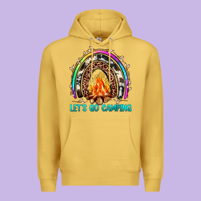 Let's Go Camping Rainbow Premium Hoodie Designed By Jahusdesignshop