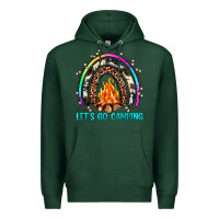 Sports Green let's go camping rainbow Premium Hoodie - JahusDesignShop