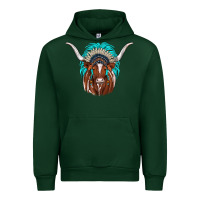 Forest Green texas longhorn indian headdress Urban Hoodie - JahusDesignShop
