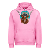 Fuchsia Pink texas longhorn indian headdress Urban Hoodie - JahusDesignShop