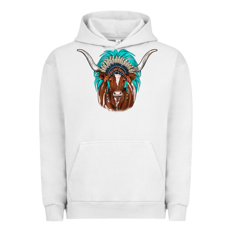 Texas Longhorn Indian Headdress Urban Hoodie by JahusDesignShop | Teevron