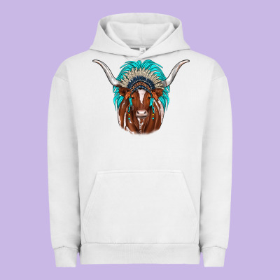 Texas Longhorn Indian Headdress Urban Hoodie Designed By Jahusdesignshop