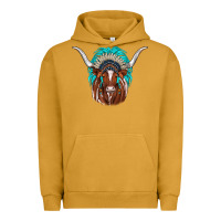 Pigment Peanut Butter texas longhorn indian headdress Urban Hoodie - JahusDesignShop