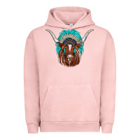 Pigment Salmon texas longhorn indian headdress Urban Hoodie - JahusDesignShop