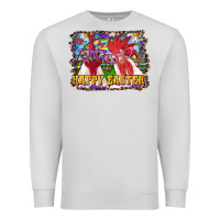 Dove Grey Happy Easter Roosters Premium Sweatshirt - RanaPortraitStore