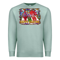 Seafoam Happy Easter Roosters Premium Sweatshirt - RanaPortraitStore