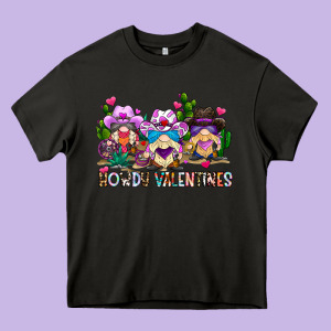 Howdy Valentines Heavy Core Tee Designed By Cowhidedigitalart