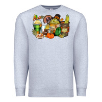 Heather Grey thanksgiving coffee cups Premium Sweatshirt - Zillion Design Studio