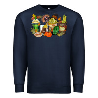 Navy thanksgiving coffee cups Premium Sweatshirt - Zillion Design Studio