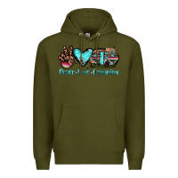 Army Green peace love camping Premium Hoodie - JahusDesignShop