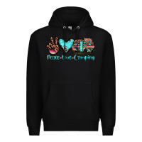 Black peace love camping Premium Hoodie - JahusDesignShop