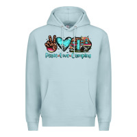 Blue Mist peace love camping Premium Hoodie - JahusDesignShop