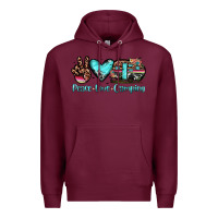 Burgundy peace love camping Premium Hoodie - JahusDesignShop