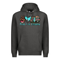 Charcoal Heather peace love camping Premium Hoodie - JahusDesignShop