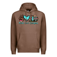 Chestnut peace love camping Premium Hoodie - JahusDesignShop