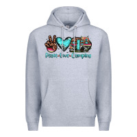 Heather Grey peace love camping Premium Hoodie - JahusDesignShop