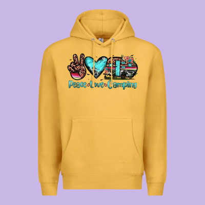 Peace Love Camping Premium Hoodie Designed By Jahusdesignshop