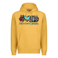 Mustard peace love camping Premium Hoodie - JahusDesignShop