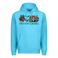 Ocean Blue peace love camping Premium Hoodie - JahusDesignShop