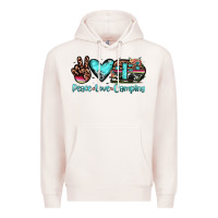 Pale Pink peace love camping Premium Hoodie - JahusDesignShop
