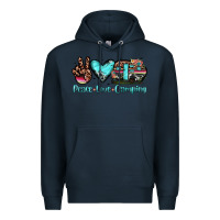 Navy peace love camping Premium Hoodie - JahusDesignShop