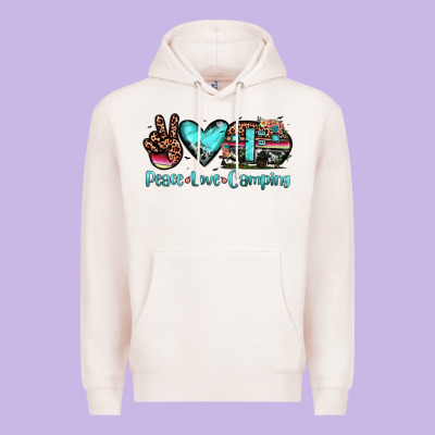 Peace Love Camping Premium Hoodie Designed By Jahusdesignshop