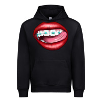 Black Lips Dental Braces Urban Hoodie - Artiststas