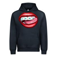 Navy Lips Dental Braces Urban Hoodie - Artiststas