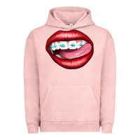 Pigment Salmon Lips Dental Braces Urban Hoodie - Artiststas