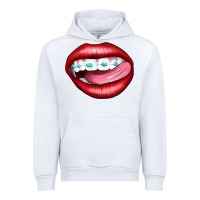 White Lips Dental Braces Urban Hoodie - Artiststas