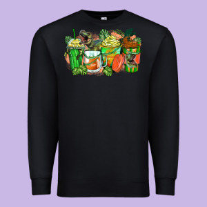 T Rex Coffee Cups Premium Sweatshirt Designed By Zillion Design Studio