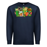 Navy t rex coffee cups Premium Sweatshirt - Zillion Design Studio