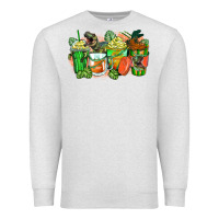 Oatmeal Heather t rex coffee cups Premium Sweatshirt - Zillion Design Studio