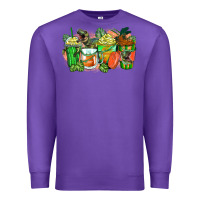 Purple t rex coffee cups Premium Sweatshirt - Zillion Design Studio