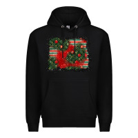 Black christmas ornament background Premium Hoodie - BundleAndBundleShop