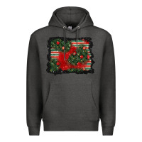 Charcoal Heather christmas ornament background Premium Hoodie - BundleAndBundleShop