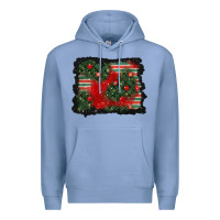Colony Blue christmas ornament background Premium Hoodie - BundleAndBundleShop