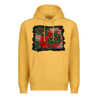 Mustard christmas ornament background Premium Hoodie - BundleAndBundleShop