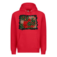 Red christmas ornament background Premium Hoodie - BundleAndBundleShop