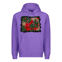 Purple christmas ornament background Premium Hoodie - BundleAndBundleShop
