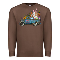 Chestnut Happy Easter Truck with Bunny Eggs And Carrot Premium Sweatshirt - RanaPortraitStore