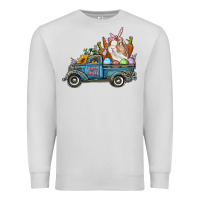 Dove Grey Happy Easter Truck with Bunny Eggs And Carrot Premium Sweatshirt - RanaPortraitStore