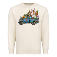 Sandshell Happy Easter Truck with Bunny Eggs And Carrot Premium Sweatshirt - RanaPortraitStore