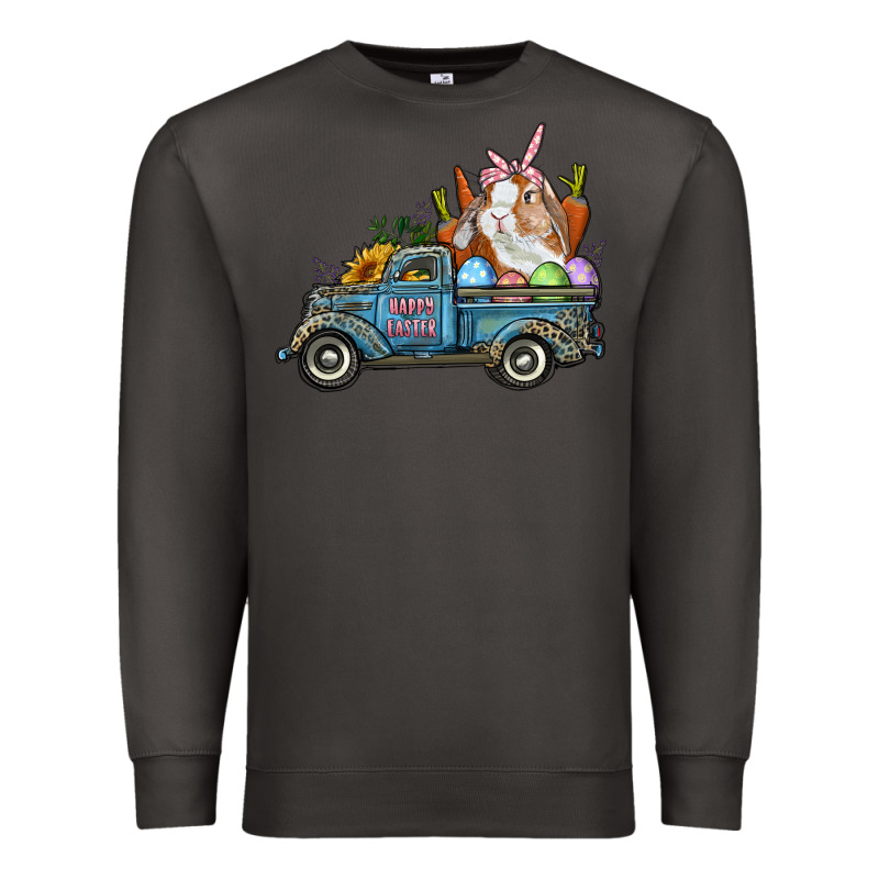 Happy Easter Truck With Bunny Eggs And Carrot Premium Sweatshirt by RanaPortraitStore | Teevron