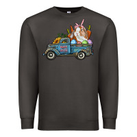 Smoke Happy Easter Truck with Bunny Eggs And Carrot Premium Sweatshirt - RanaPortraitStore