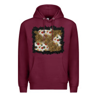 Burgundy christmas mistletoe background Premium Hoodie - BundleAndBundleShop